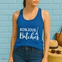 Bonjour Bitches Funny French Person Funny Bachelorette Gift Women's Tank Top thumb 2