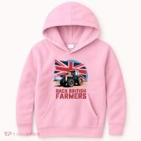 Back British Farmers Uk Farmers Protest Kids Hoodie thumb 0
