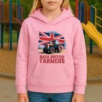 Back British Farmers Uk Farmers Protest Kids Hoodie thumb 3
