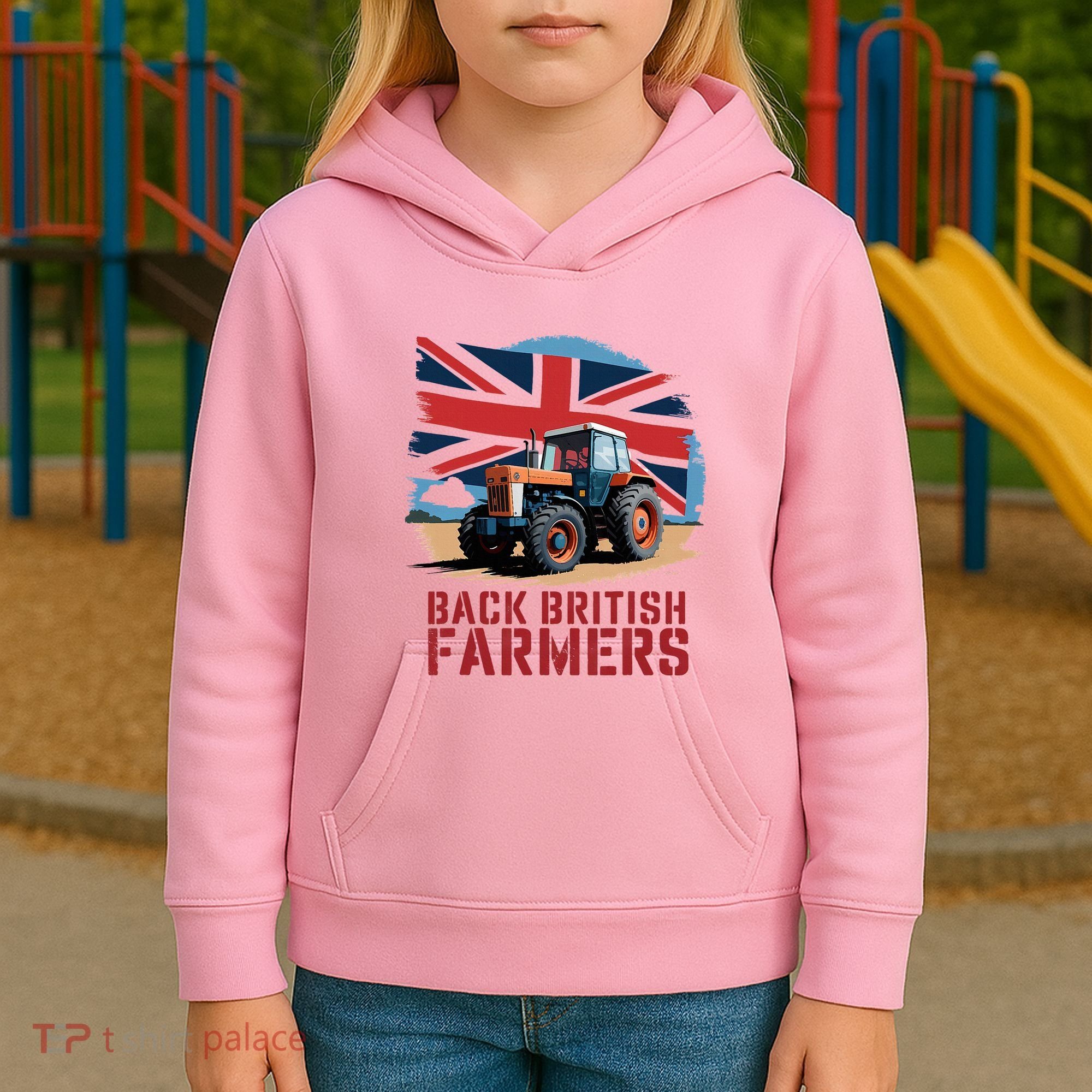 Back British Farmers Uk Farmers Protest Kids Hoodie