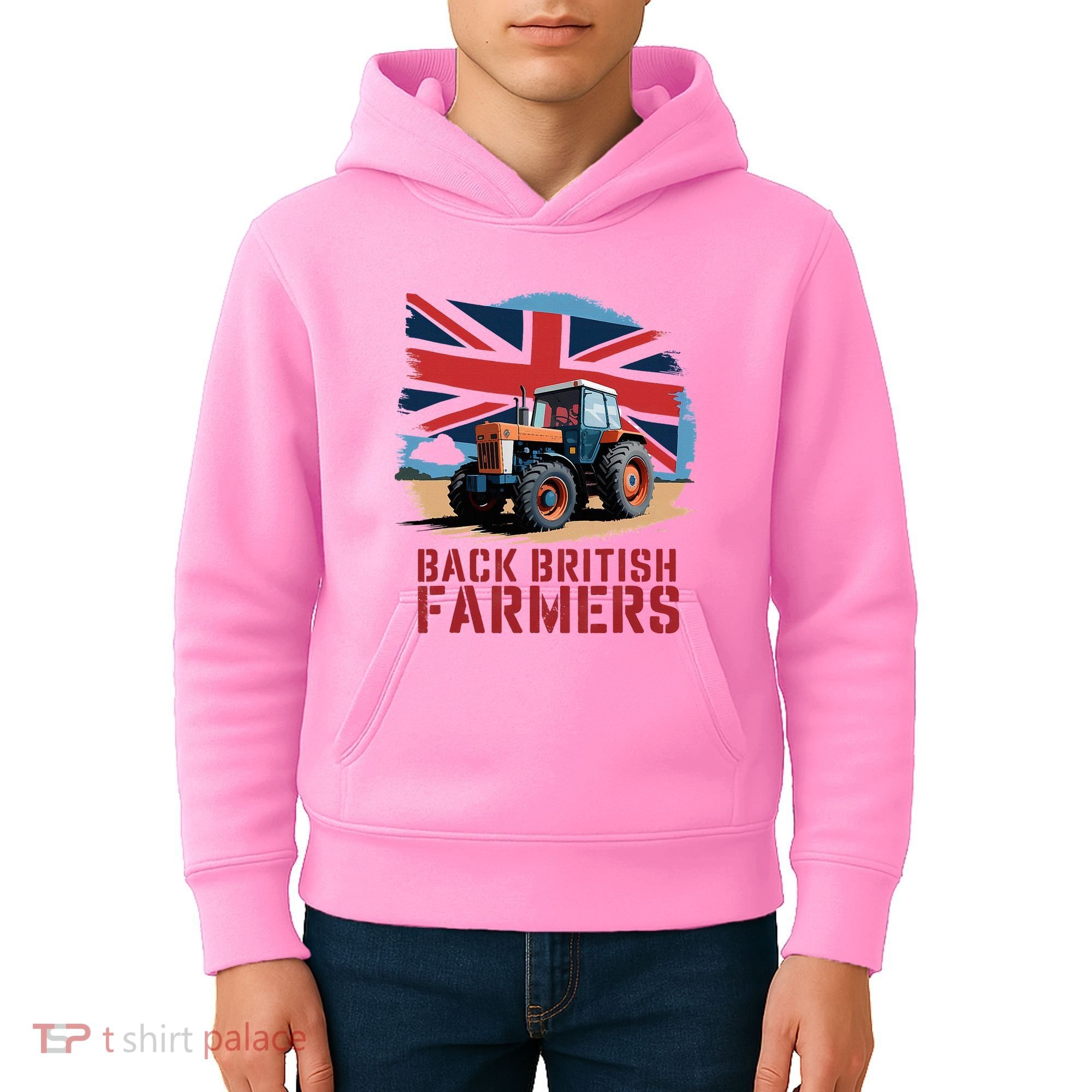 Back British Farmers Uk Farmers Protest Kids Hoodie