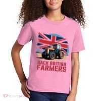 Back British Farmers Uk Farmers Protest Kids T-Shirt thumb 2