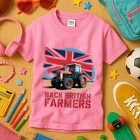Back British Farmers Uk Farmers Protest Kids T-Shirt thumb 3