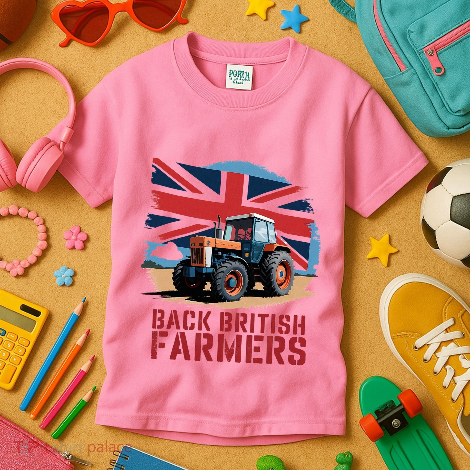 Back British Farmers Uk Farmers Protest Kids T-Shirt