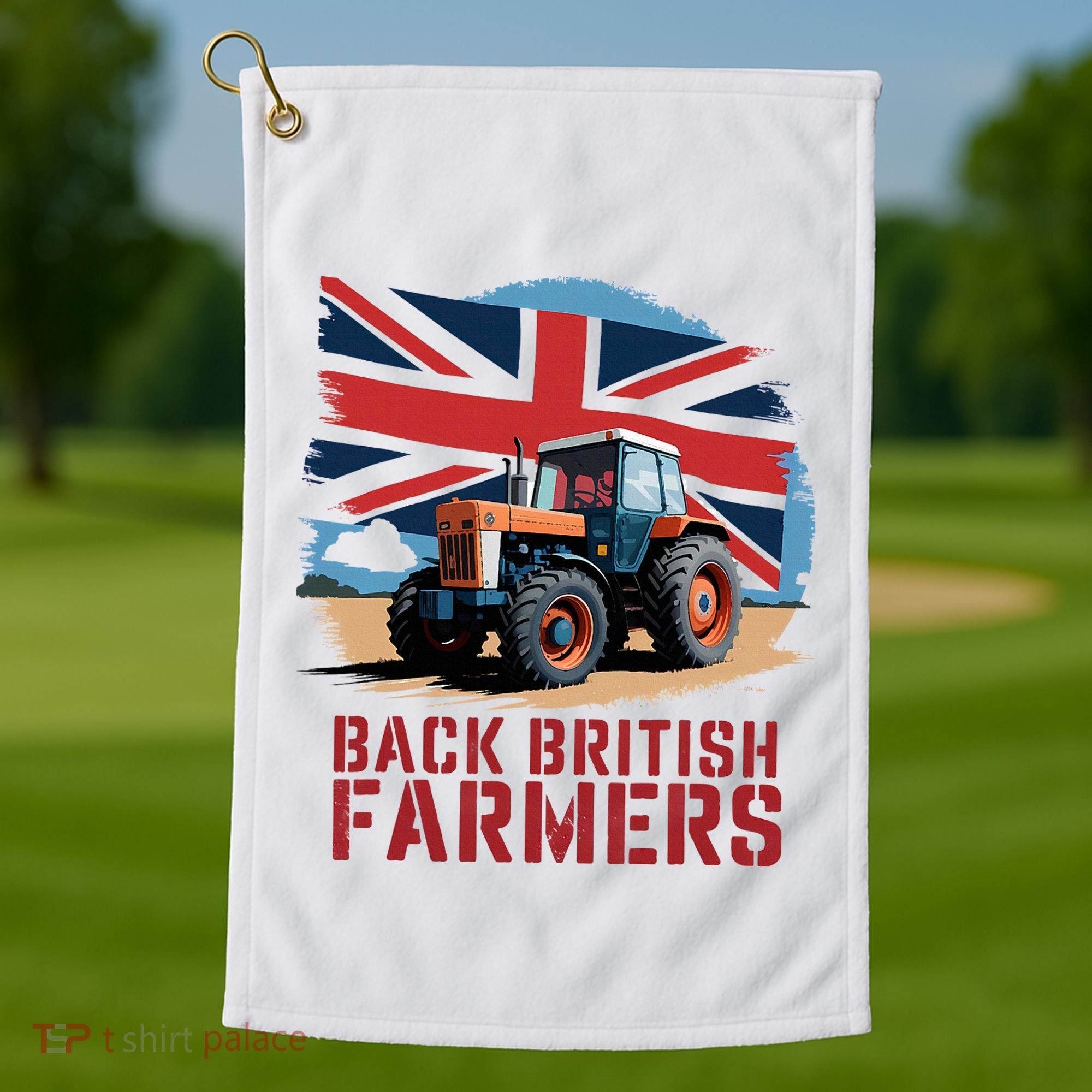 Back British Farmers Uk Farmers Protest Golf Towel