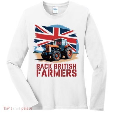 Back British Farmers Uk Farmers Protest Women's Long Sleeve Shirt