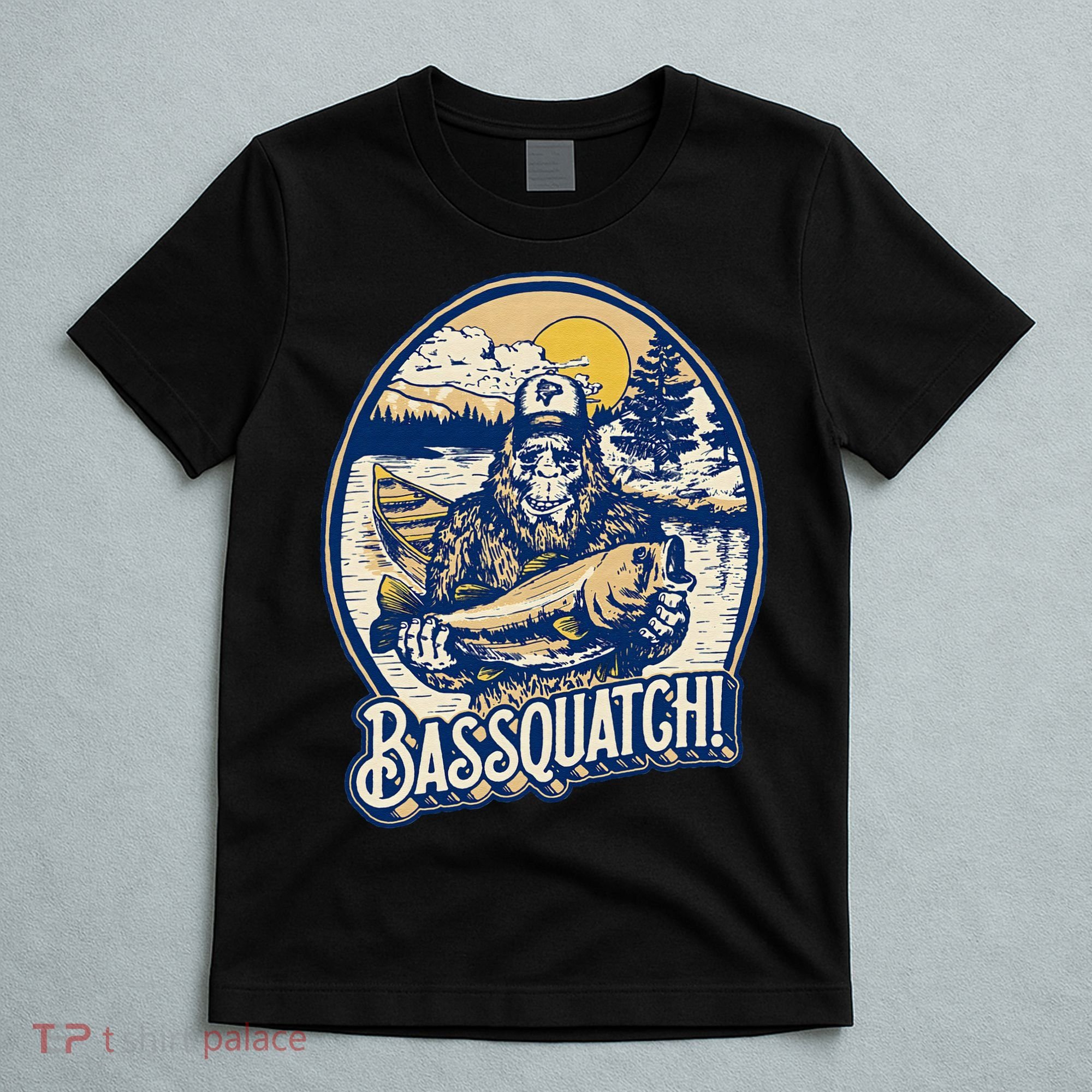 Bassquatch! Bass Fisherman Sasquatch Funny Bigfoot Fishing T-Shirt
