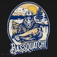 Bassquatch! Bass Fisherman Sasquatch Funny Bigfoot Fishing T-Shirt thumb 7