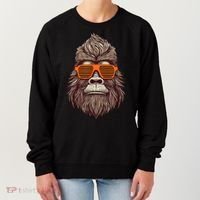 Bigfoot Birthday For Boy Cool Striped Animal Theme Party Women's Sweatshirt thumb 0