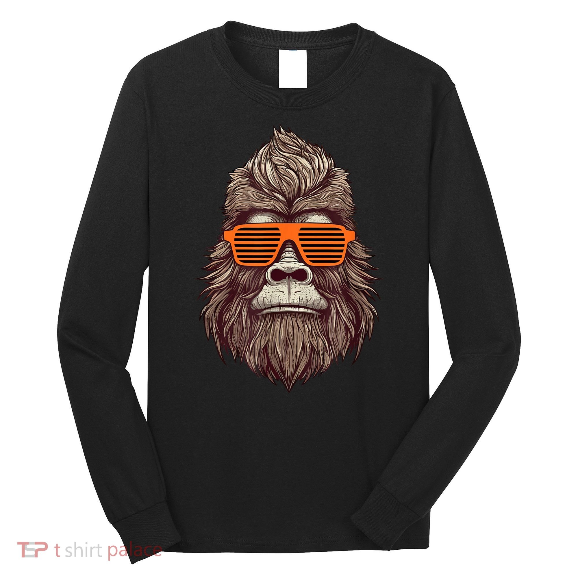Bigfoot Birthday For Boy Cool Striped Animal Theme Party Long Sleeve Shirt