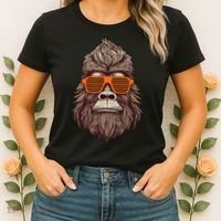 Bigfoot Birthday For Boy Cool Striped Animal Theme Party Women's T-Shirt thumb 2