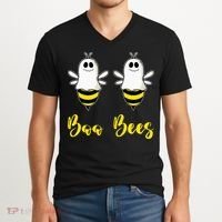 Boo Beez Funny Bee  Halloween Costume Bees V-Neck T-Shirt thumb 2