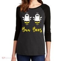Boo Beez Funny Bee  Halloween Costume Bees Women's Tri-Blend 3/4-Sleeve Raglan Shirt thumb 2