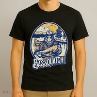 Bassquatch! Bass Fisherman Sasquatch Funny Bigfoot Fishing T-Shirt thumb 3