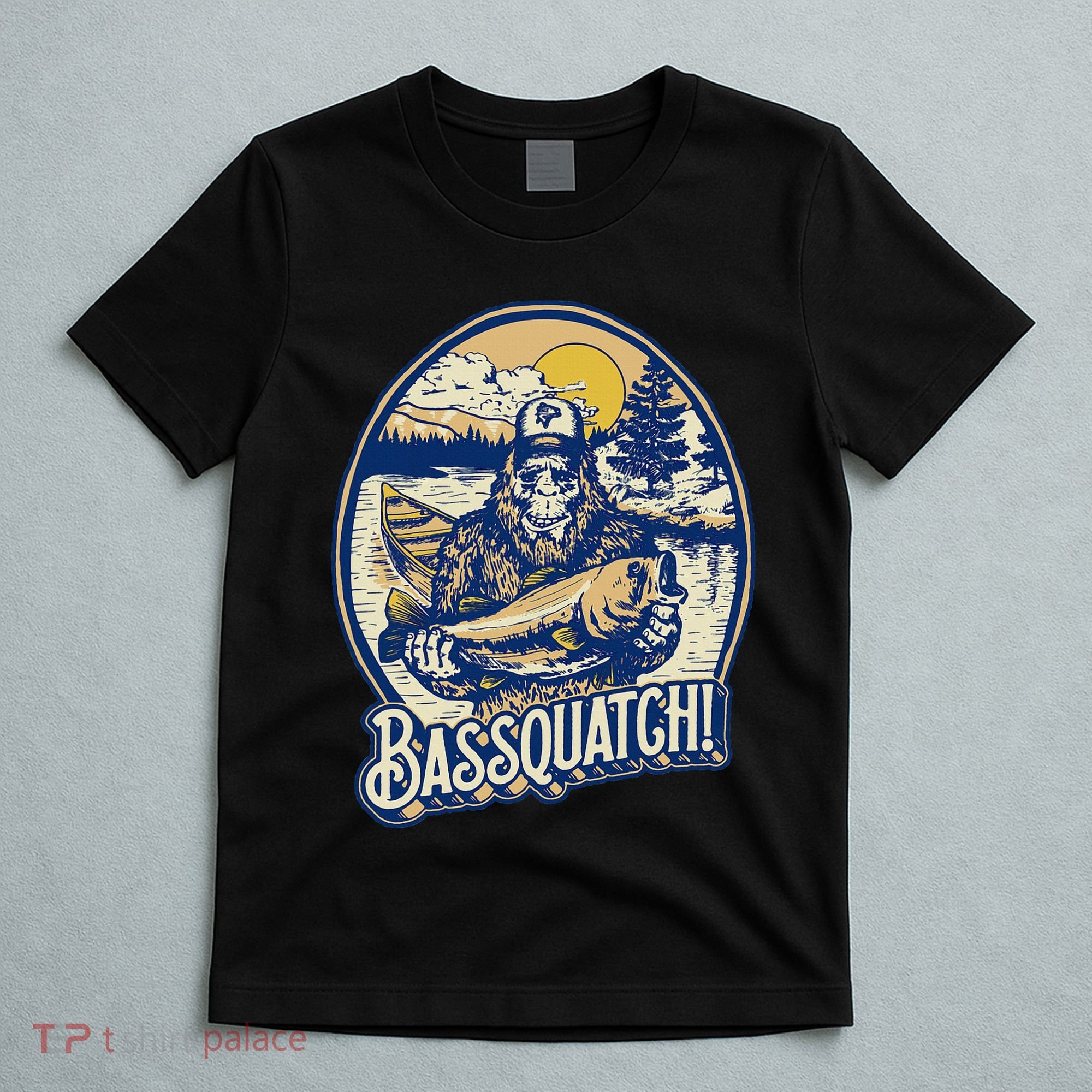 Bassquatch! Bass Fisherman Sasquatch Funny Bigfoot Fishing T-Shirt