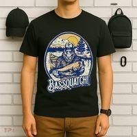 Bassquatch! Bass Fisherman Sasquatch Funny Bigfoot Fishing T-Shirt thumb 6