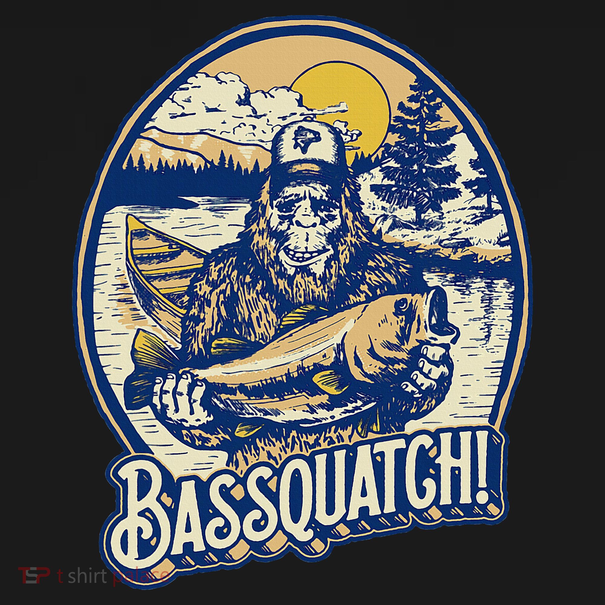 Bassquatch! Bass Fisherman Sasquatch Funny Bigfoot Fishing T-Shirt