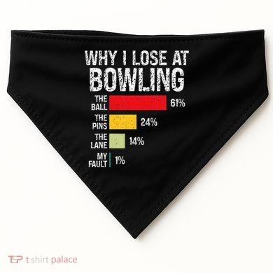 Bowling Bowler Funny Bowling Player Lover Team Pun USA-Made Doggie Bandana