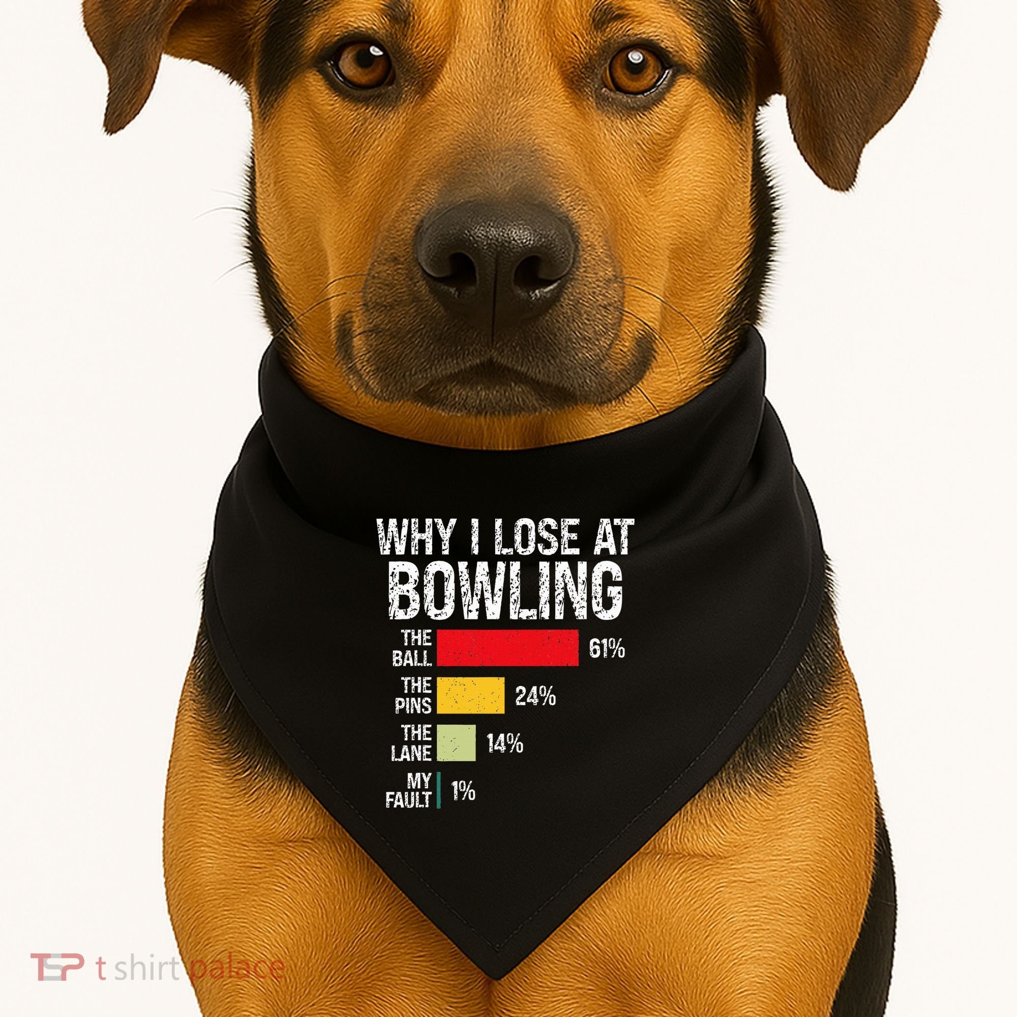 Bowling Bowler Funny Bowling Player Lover Team Pun USA-Made Doggie Bandana