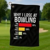 Bowling Bowler Funny Bowling Player Lover Team Pun Golf Towel thumb 1