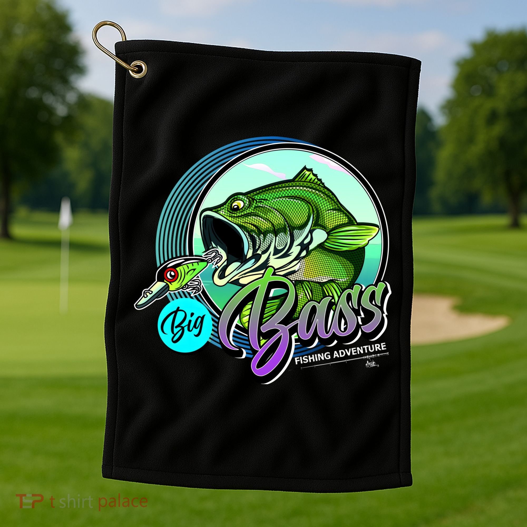 Big Bass Fishing Adventure Golf Towel