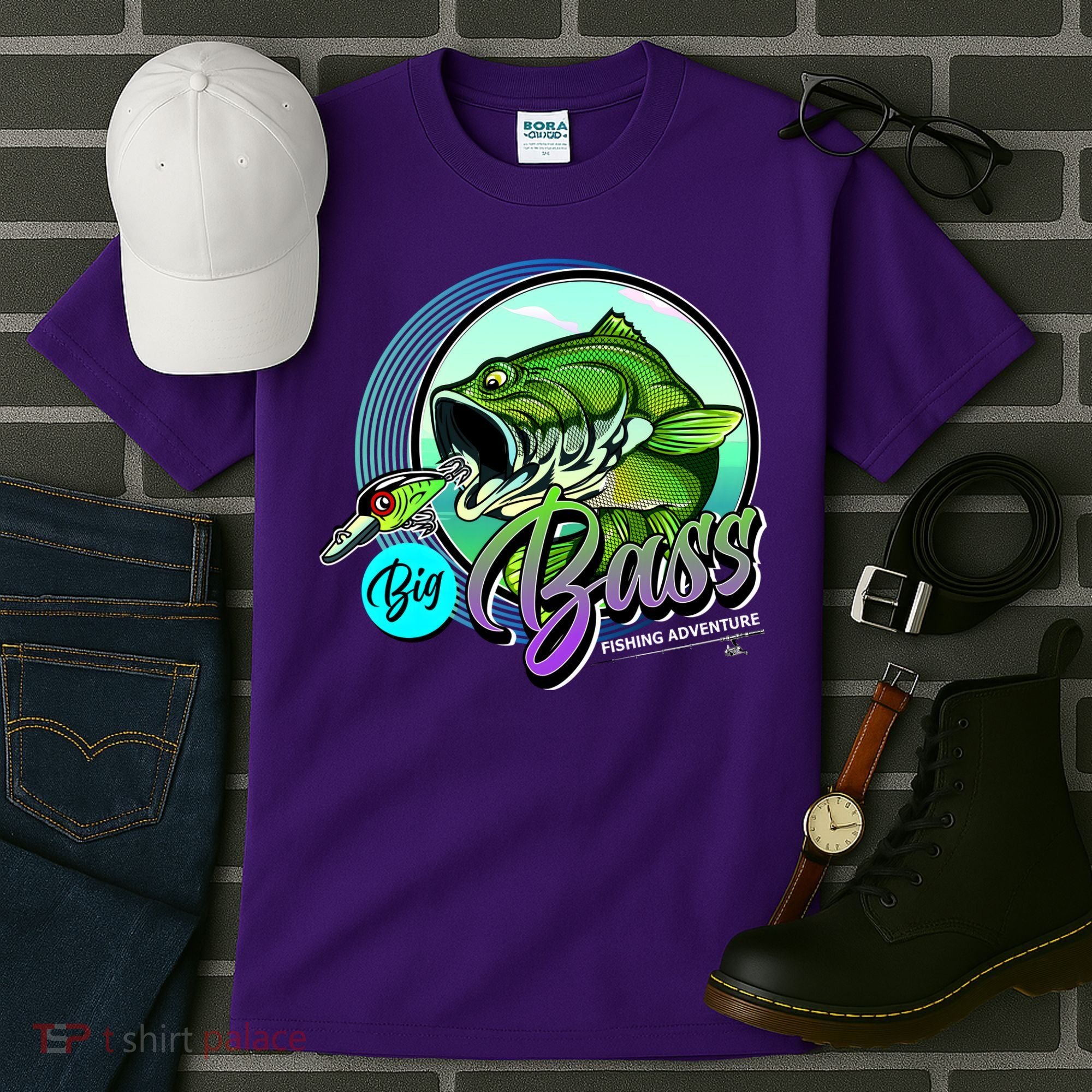 Big Bass Fishing Adventure Tall T-Shirt