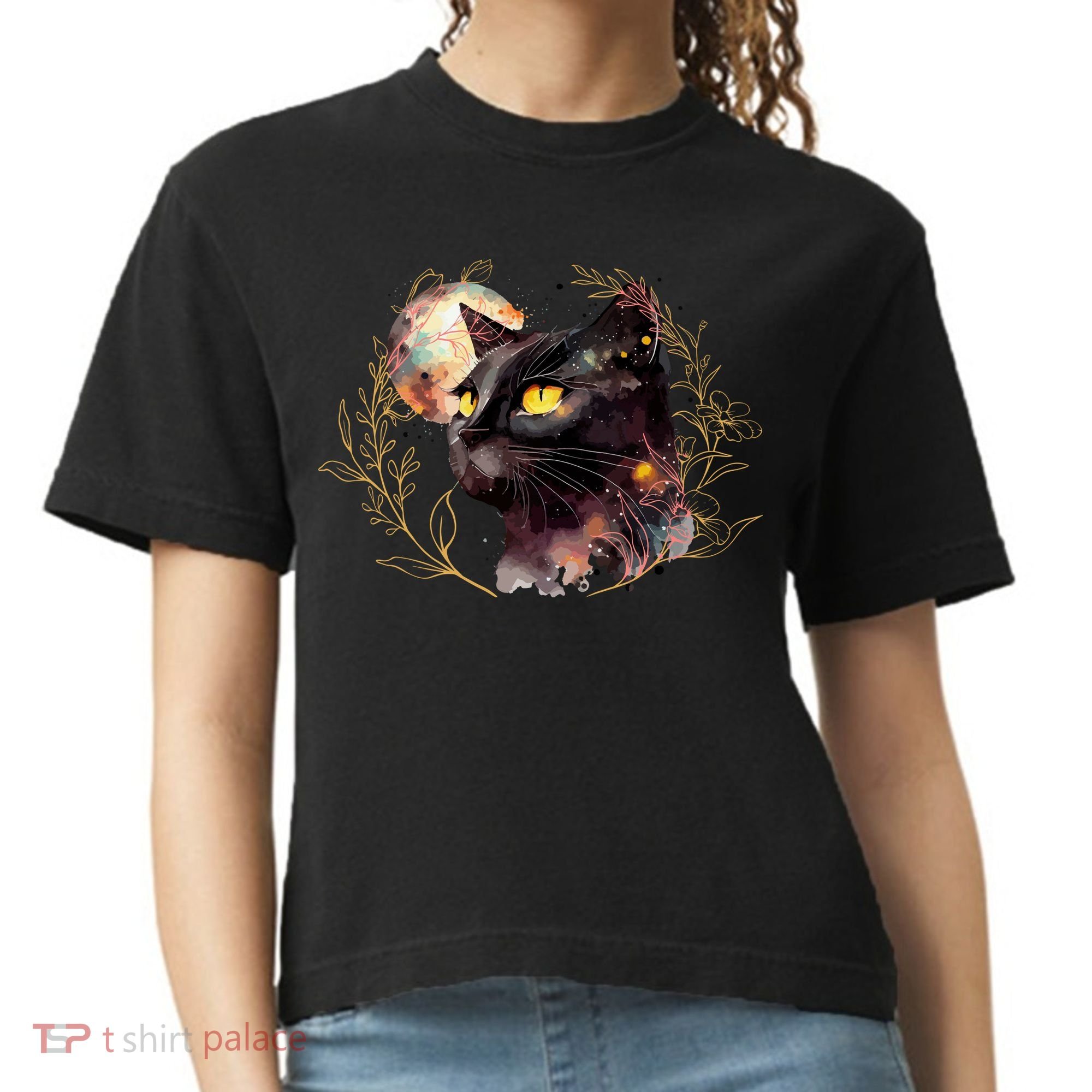 Beautiful Boho Floral Cat Comfort Colors Boxy T-Shirt