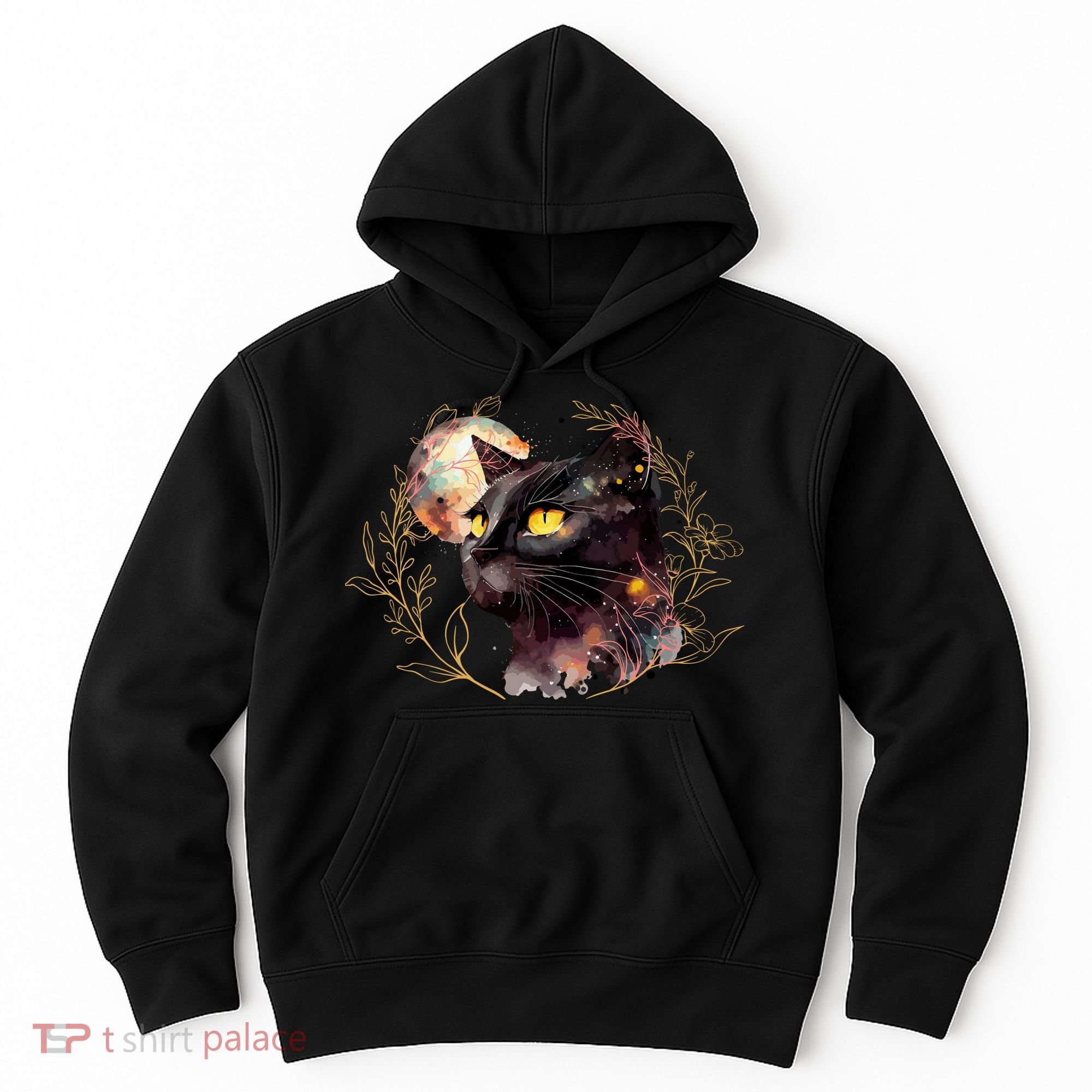 Beautiful Boho Floral Cat Hoodie