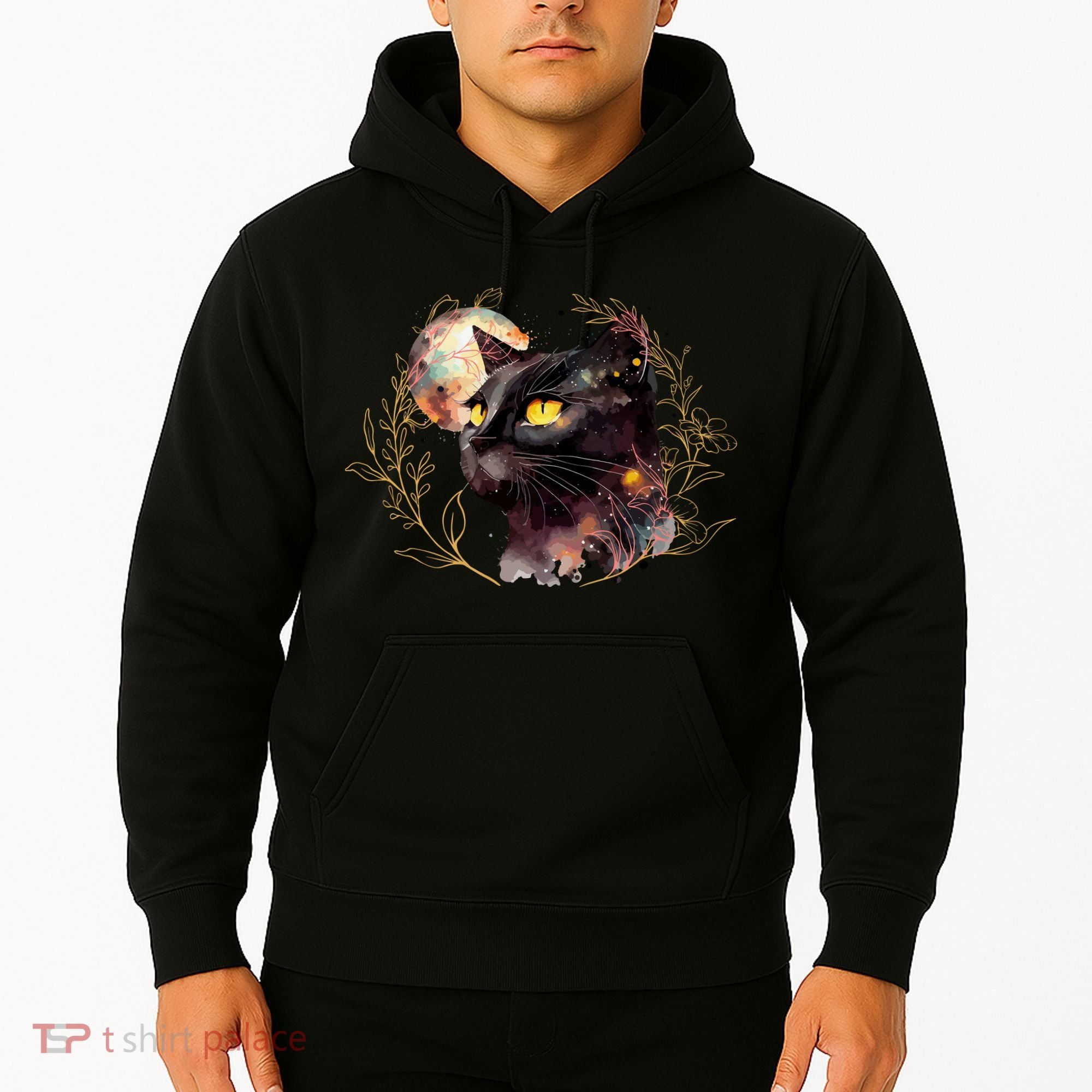 Beautiful Boho Floral Cat Hoodie