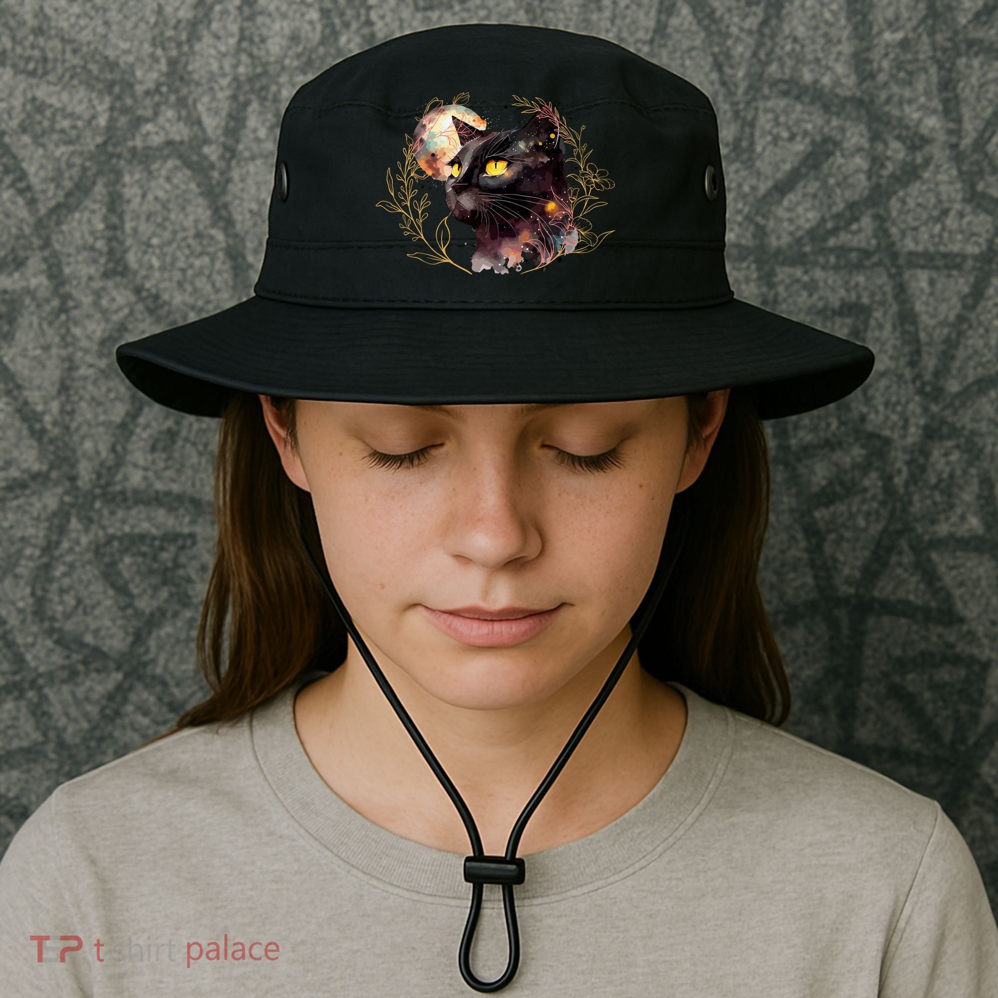 Beautiful Boho Floral Cat Bucket Hat