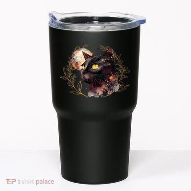 Beautiful Boho Floral Cat Tumbler