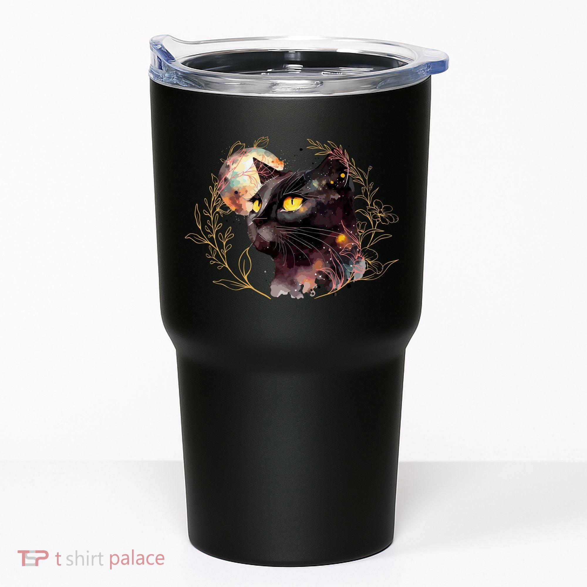 Beautiful Boho Floral Cat Tumbler