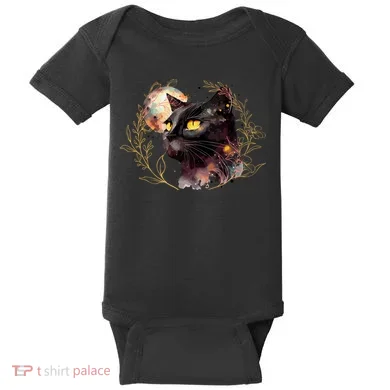 Beautiful Boho Floral Cat Baby Bodysuit