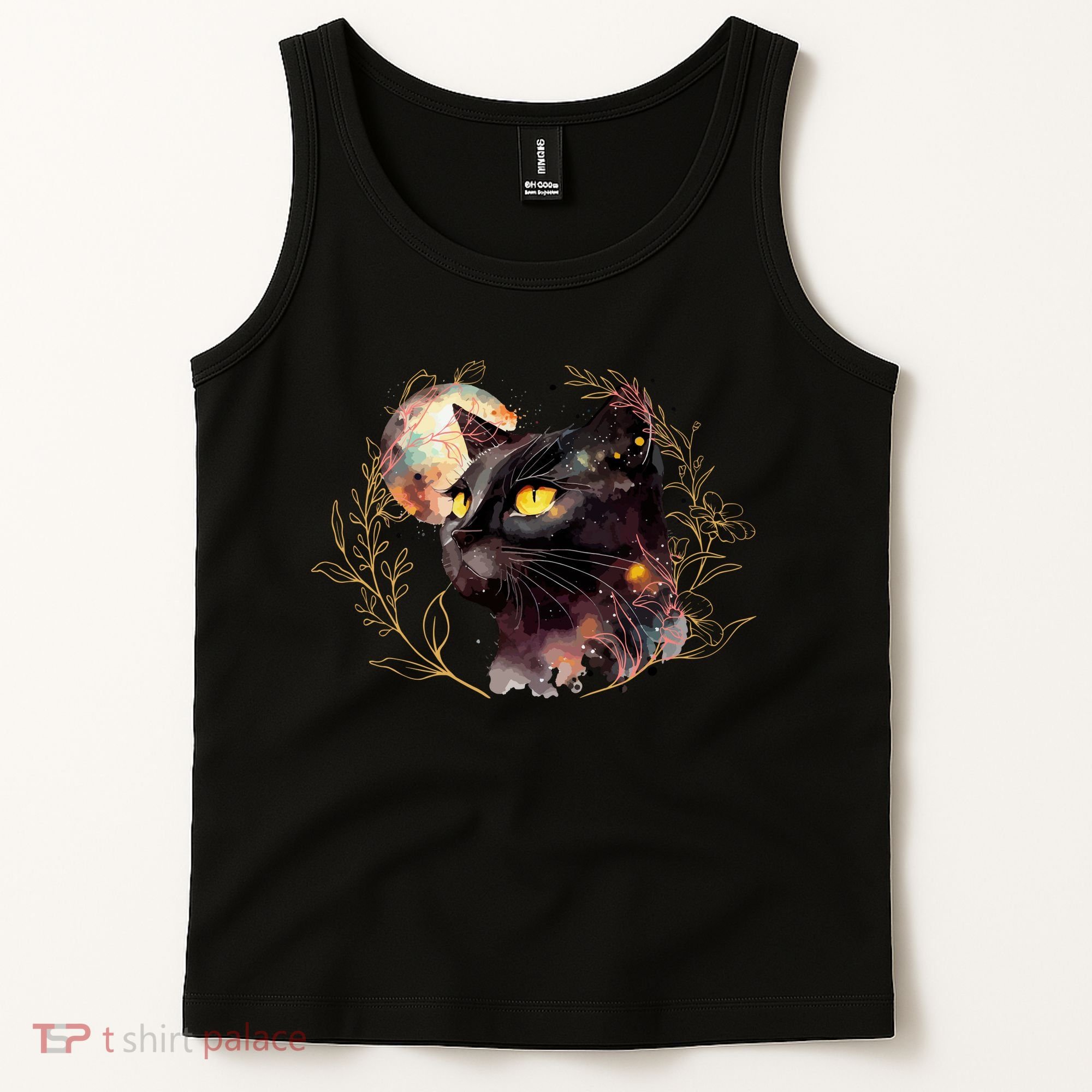 Beautiful Boho Floral Cat Tank Top