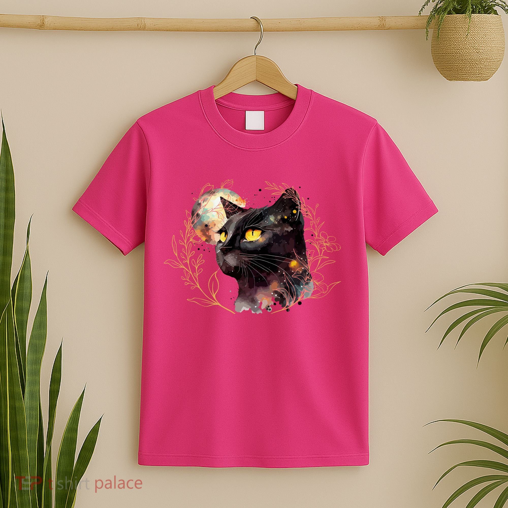 Beautiful Boho Floral Cat T-Shirt