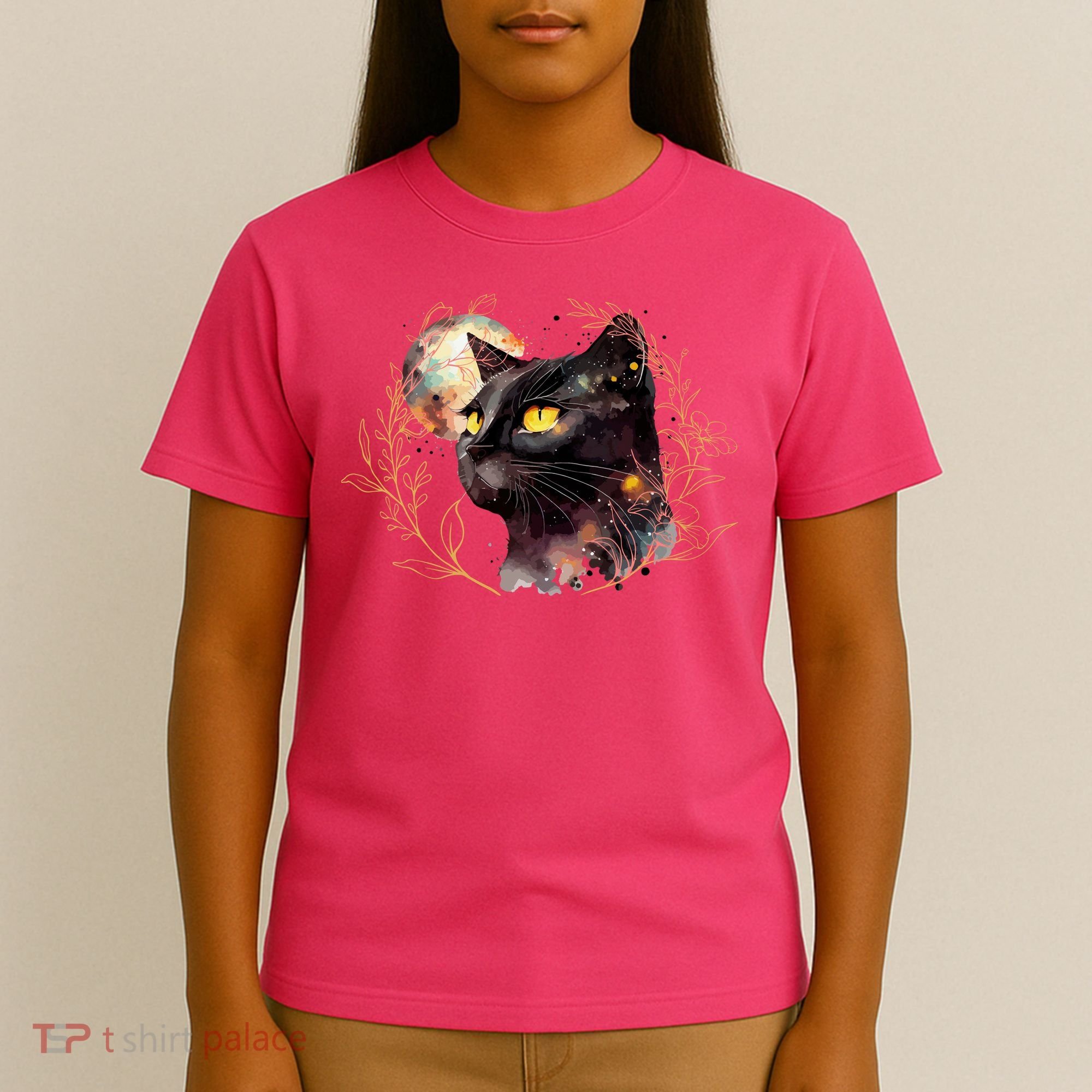 Beautiful Boho Floral Cat T-Shirt
