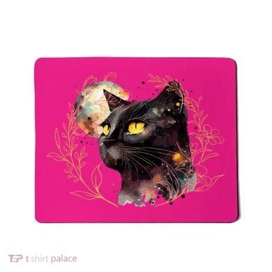 Beautiful Boho Floral Cat Mousepad