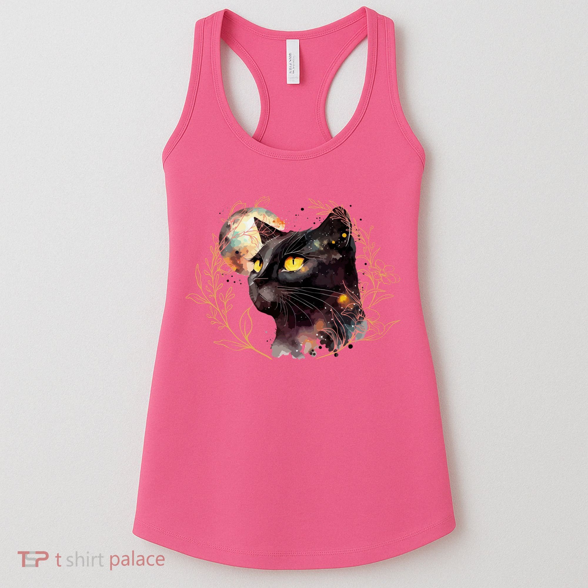 Beautiful Boho Floral Cat Women's Tank Top