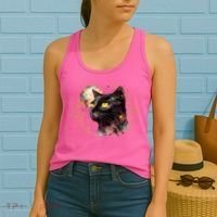 Beautiful Boho Floral Cat Women's Tank Top thumb 2
