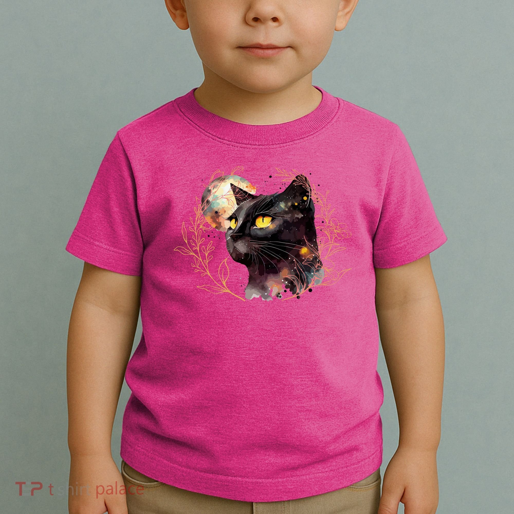 Beautiful Boho Floral Cat Toddler T-Shirt