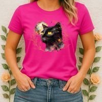 Beautiful Boho Floral Cat Women's T-Shirt thumb 2