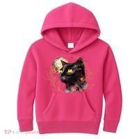 Beautiful Boho Floral Cat Kids Hoodie thumb 0