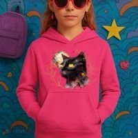 Beautiful Boho Floral Cat Kids Hoodie thumb 3