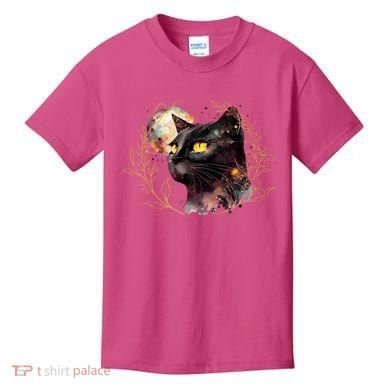 Beautiful Boho Floral Cat Kids T-Shirt