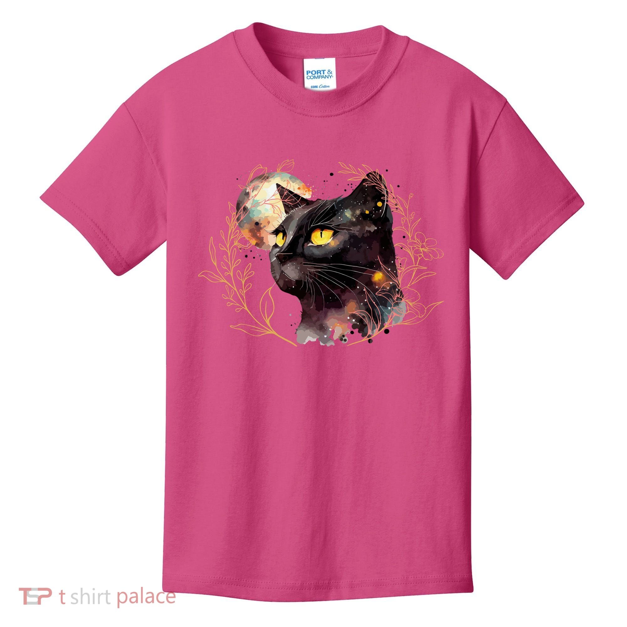 Beautiful Boho Floral Cat Kids T-Shirt