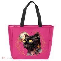 Beautiful Boho Floral Cat Tote Bag thumb 0