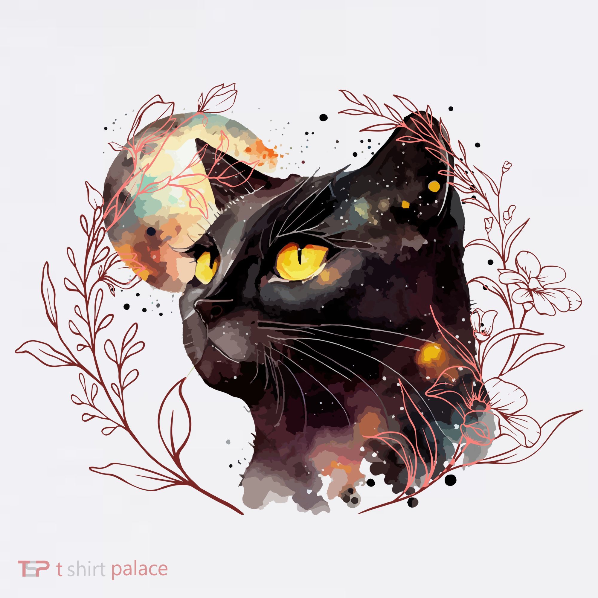 Beautiful Boho Floral Cat Garment-Dyed Sweatshirt