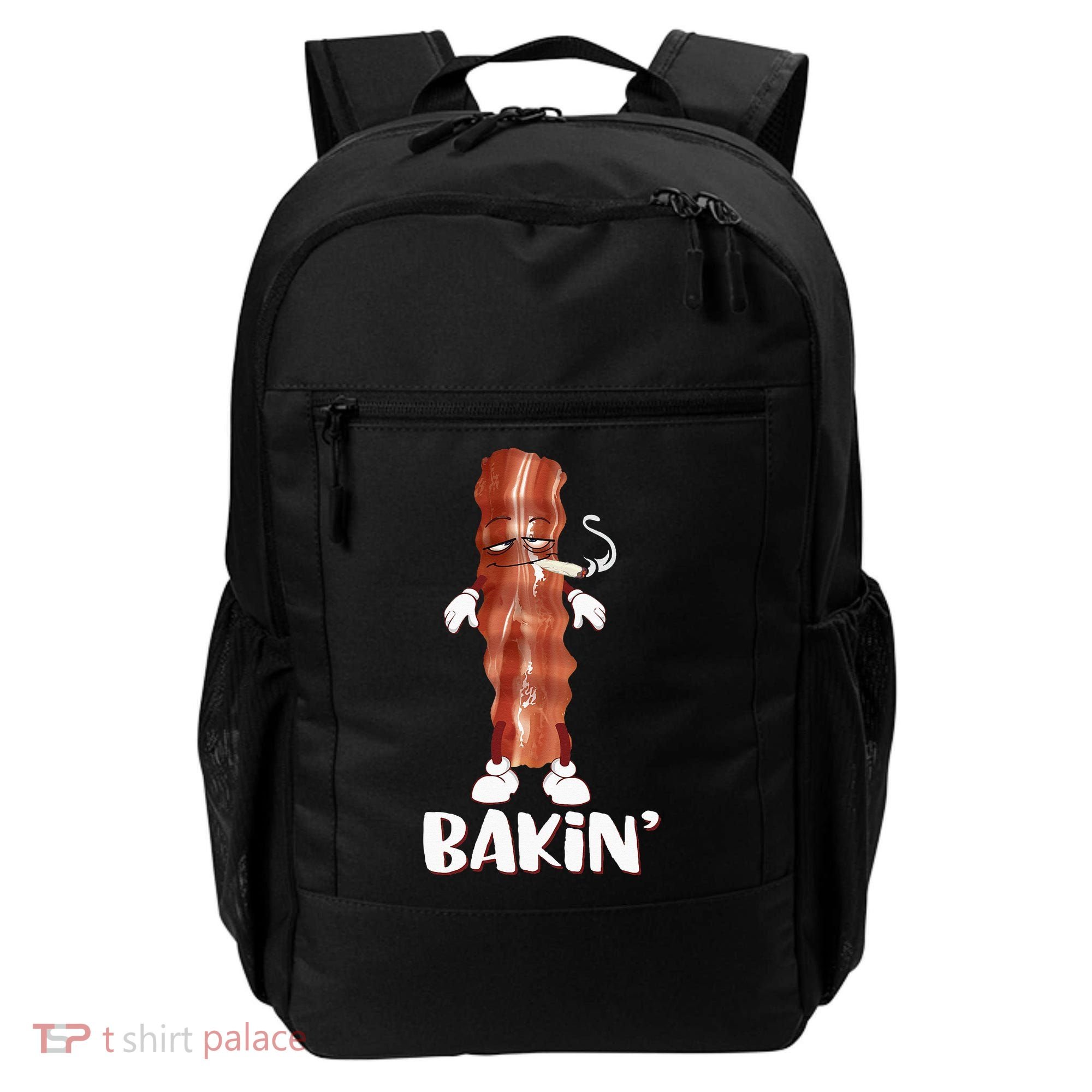 Bakin Bacon Funny 420 Marijuana Smoke Weed Pot Backpack