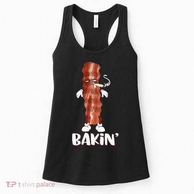 Bakin Bacon Funny 420 Marijuana Smoke Weed Pot Women's Tank Top