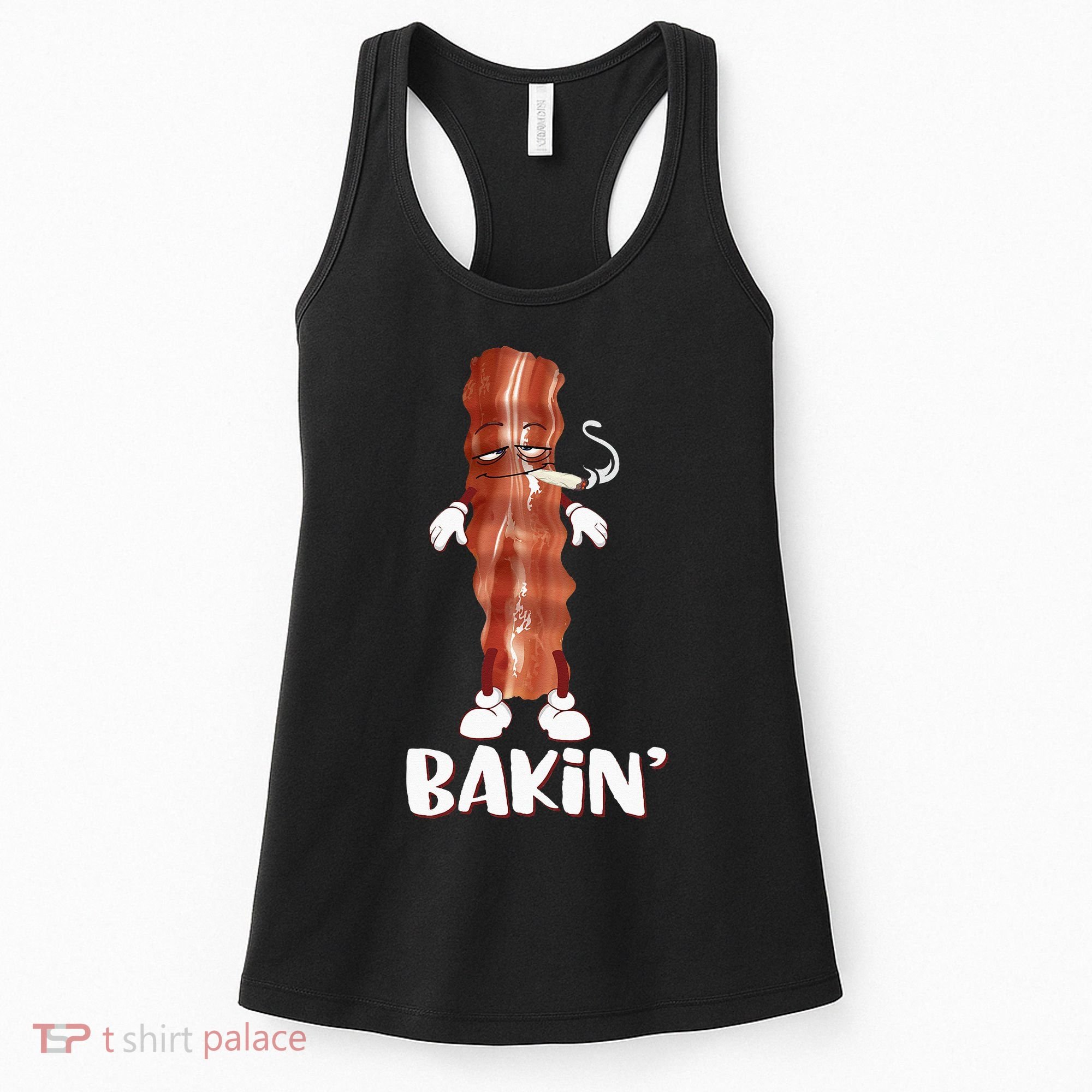 Bakin Bacon Funny 420 Marijuana Smoke Weed Pot Women's Tank Top